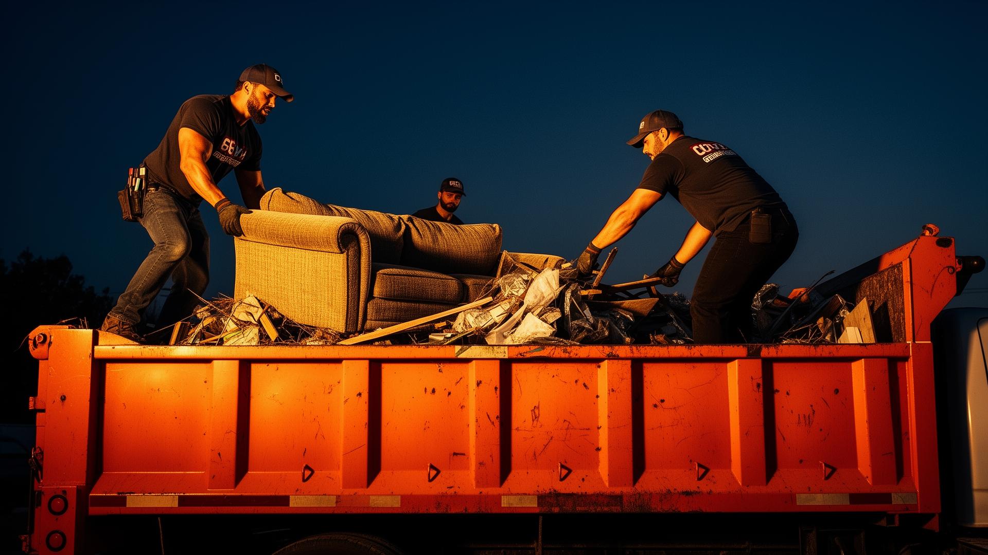 Carroll's Junk Removal crew loading a truck